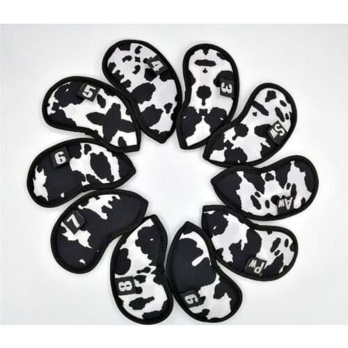 Cow Color Golf Headcover Golf Irons Cover Waterproof Nylon Iron Complete Set Covers Number 3-9PAS 10Pcs/Lot Mascot Novelty Gift