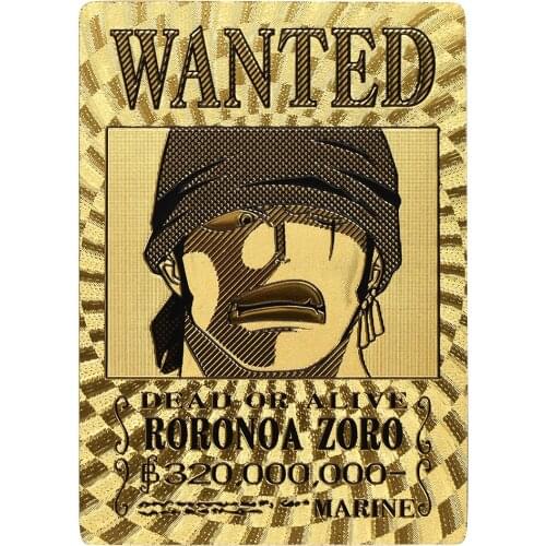 Art Craft Card One Piece Wanted Card Anime Zoro Childrens Gift Toys Festival Gift