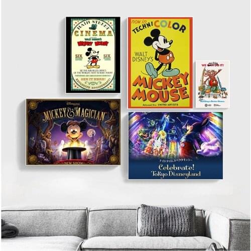 Mickey Mouse Family Canvas Paintings Disney Cartoon Anime Posters and Prints Wall Art Pictures for Living Room Home Decoration