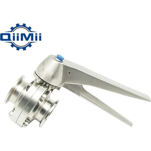 1.5"/2" Stainless Steel SS304 Tri Clamp Butterfly Valve With Stainless Steel Handle Squeeze Trigger for Homebrew Dairy Product