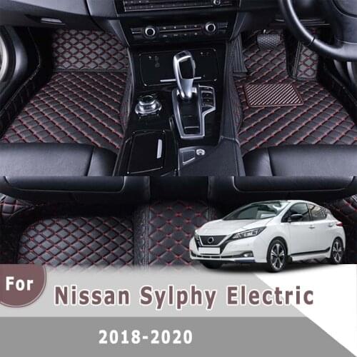 RHD Carpets Car Floor Mats For Nissan Sylphy Electric 2020 2019 2018 Artificial Leather Protect Auto Accessory Kits Decor