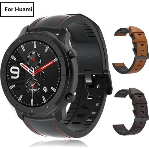 For GTR 47mm Leather Strap Watchband for Xiaomi Huami Amazfit PACE/Stratos 2 2S 3 Watch Bracelet Band for Samsung Gear S3 Correa