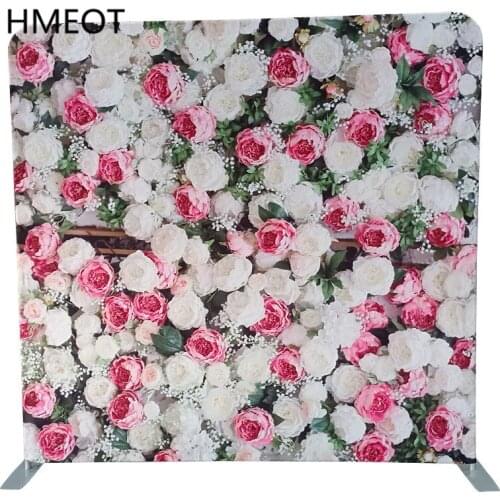 Metal Screen Square Backdrop Shelf With 3D Color Cloth Cover Flower Wall Stand Wedding Party Birthday Scene Decor Display Frame