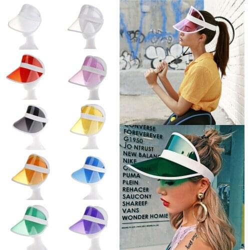 Fashion Women Man Summer Sun Visor Party Casual Clear Plastic Adult Sunscreen Cap Sunhat US Unisex outdoor Hat