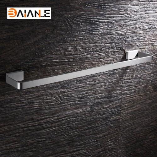 Wall-Mounted Towel Bar Stainless Steel Towel Rack Bathroom Towel Holders Single Rail Bath Storage Shelf Bathroom Accessories