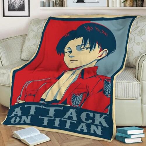 Attack On Titan 3D Print Plush Blanket Throw On Sofa Home Decor Soft Warmth Washable Nap Blanket Dropshipping