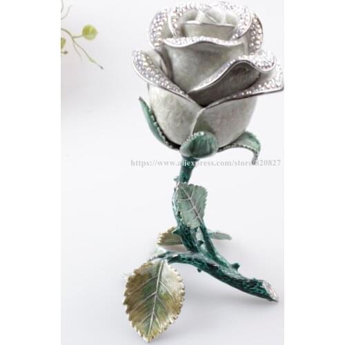 Princess rose flower metal vintage jewelry box jewelry display packaging classical fashion chic jewelry holder