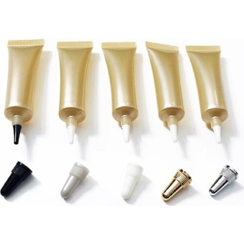 Empty Mini 8ml Travel Sample Gold Cosmetic Containers 8g Beauty Lip Care Plumper Gloss Balm Plastic Soft Tubes for Women 100pcs