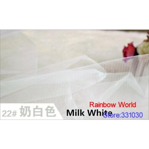 5 meter medium hardness milk white mesh cloth fabric for DIY wedding veil children dress headwear material