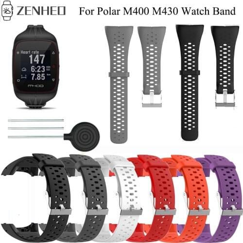 Silicone Wristband Strap for Polar M400 M430 GPS Sports Smart Watch Band Replacement Bracelet Watchband With Tool