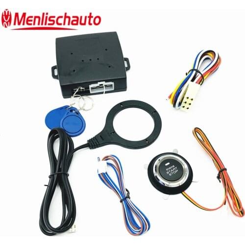 Theft System Auto Car Alarm Start Stop Engine Starline Push Button RFID Lock Ignition Switch Keyless Entry System Starter
