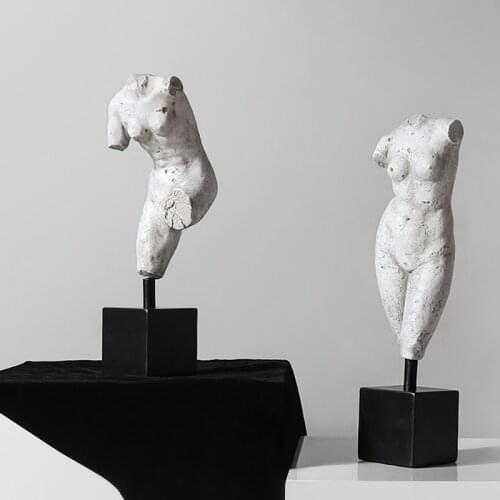 Nordic Ancient Greece Half-length Figure Statue Living Room Decoration Accessories Figurines Home Decor Body Art Sculpture