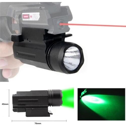 Tactical Green LED Handgun Light 200 Lumens Strong Quick Flicker Picatinny/Weaver Rail Flashlight