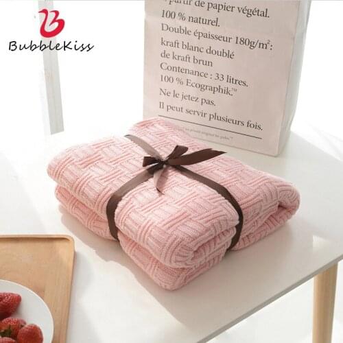 Bubble Kiss Spring Fluffy Sherpa Sofa Bedding Knitted Blanket Cotton Wool Soft Blanket Office Nap Break Portable Blanket 2021