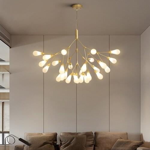 Nordic Firefly Branch Chandelier Restaurant Bar Villa Hotel Home Living Room Dining Room Bedroom Pendant Light PA0766