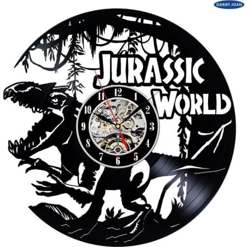 Vinyl Record Clock Jurassic Park Design Wall Decoration saat,wall clock saat alarm clock reloj large wall clock duvar saati
