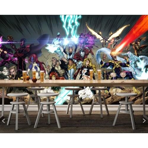 Custom mural Heroes comics Fantasy cartoon wallpaper sofa kids room TV backdrop living room bar wallpaper papel de parede