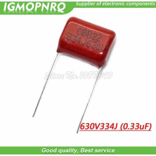 10PCS 630V334J 0.33UF Pitch 15MM 630V 334 330NF CBB 630V334J-P15 Polypropylene film capacitor