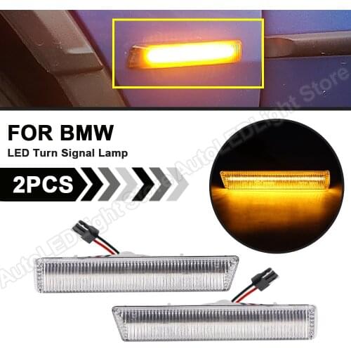 2Pcs LED Side Marker Light Turn Signal Lamp For BMW 3 7 Series E38 1995-2001 E46 M3 2001-2006 Flashing Indicator Blinker Light
