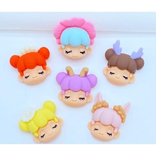 20Pcs Resin Lovely Mixed Mini Girl Princess Flat Back Cabochon Scrapbook DIY Embellishments Accessories K22