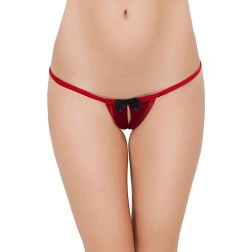 Merry See Velvet Red Thong