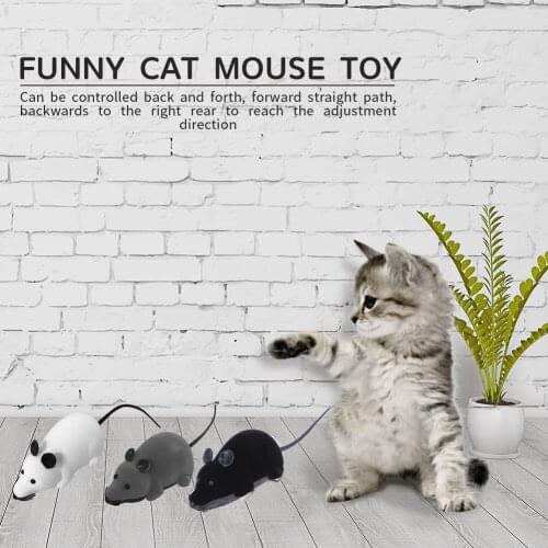 Wireless Plush Mouse Funny Pet Cat Remote Control Interactive Fake Rat Toy