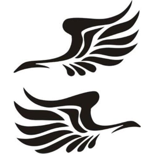 Black/Sliver Guardian Angel Wings Lovely Car Stickers Fashion Car Rearview Mirror On The Fly Section C179