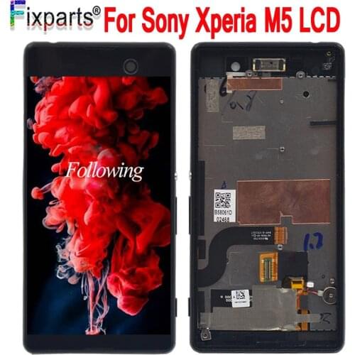 For Sony Xperia M5 LCD Display Touch Screen Digitizer Assembly With Frame E5603 E5606 E5653 Replacement 5.0" For SONY M5 LCD