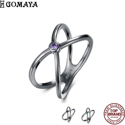 GOMAYA Double Layer Mini Clear Zircon Rings For Women Simple Style Romantic Finger Ring Party Anniversary Gift Fashion Jewelry