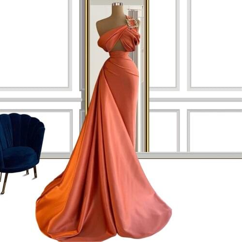 Elegant Formal Party Dress Floor-Length Chic Women Evening Gowns with Train for Lady Prom Banquet Night Celebrity Gala CXF166