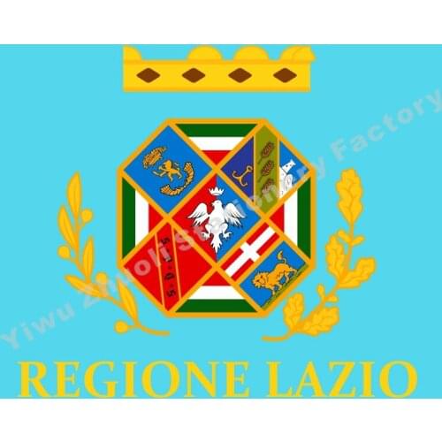 Italy of the Lazio of Flag 150X90cm (3x5FT) 120g 100D Polyester Double Stitched High Quality Banner Free Shipping