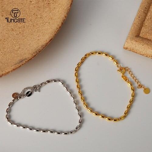 Fine Jewelry For Woman Link Chain Bracelet for Women Classic Charm Bangle Exquisite 925 Sterling Silver Bracelet