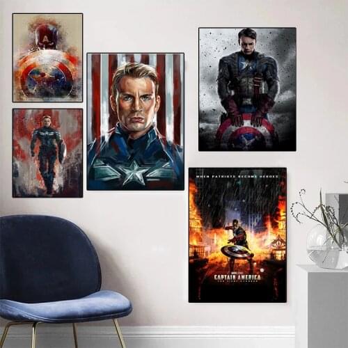 Marvel Superhero Canvas Painting Moive Captain America Series Prints Posters Wall Art Picture for living Room Decoration Cuadros