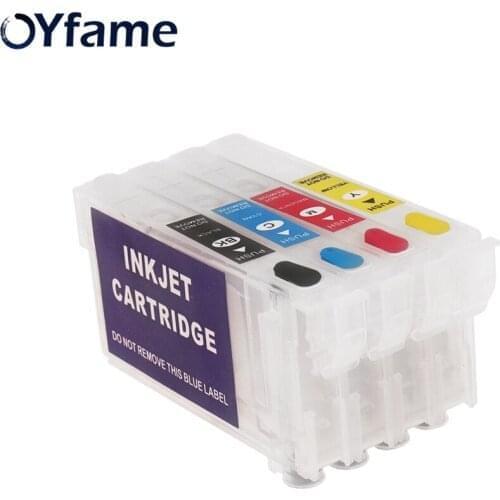 OYfame T802 802XL Ink Cartridge No Chip For Epson WorkForce WF-4720 WF-4730 WF-4740 WF-4734 EC-4040 Printer T802 802XL Cartridge