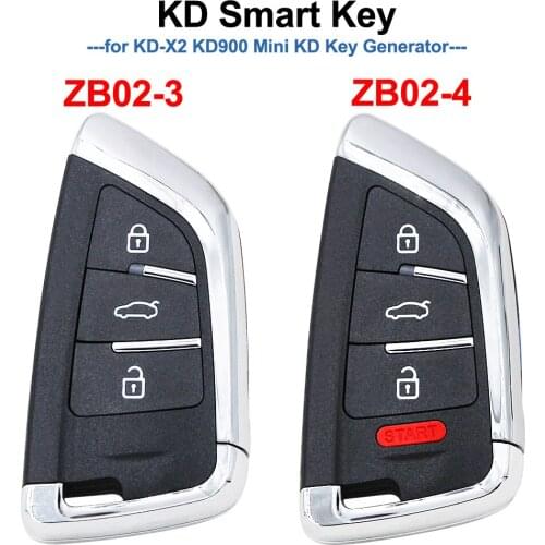 KEYDIY ZB02-3 ZB02-4 KD Smart Remote Key Universal KD Auto Car Key Fob for KD-X2 Key Generator, ZB02 Fits More than 2000 Models