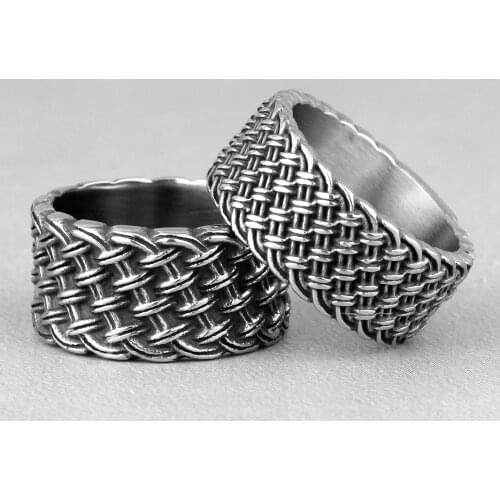 Love Interweaving Weave Stainless Steel Mens Rings Punk Simple Retro for Male Boyfriend Biker Jewelry Creativity Gift Wholesale