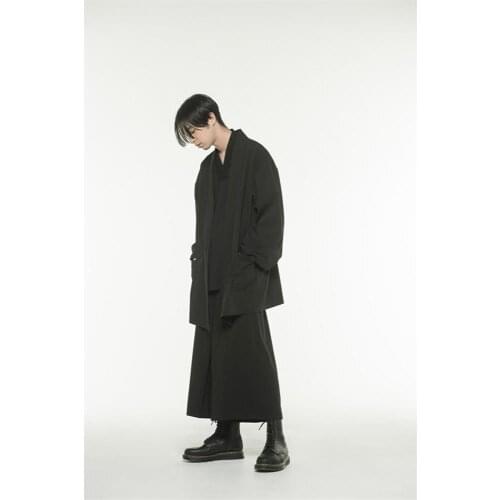 Mens new super loose large size fashion simple personality large size custom super loose kimono coat