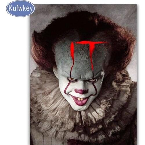 Kufwkey diy diamond embroidery,Horror diamond painting full square diamond mosaic cross stitch kits,Halloween gift,home decor