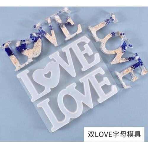 New Transparent Silicone Mould Resin Decorative Craft DIY LOVE letters Mold epoxy resin molds for jewelry tool