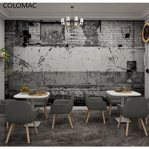 Colomac Custom 3D Retro Cement Brick Pattern Wallpaper Reasoning Game Decoration Theme Restaurant Background Mural Dropship