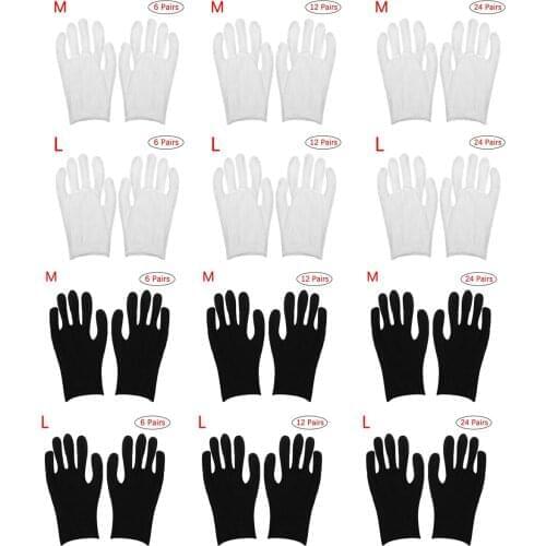 6/Lots Pairs White Gloves Inspection Cotton Work Gloves Jewelry Lightweight Hight Quality Moisturizing Costume Cleaning Magician
