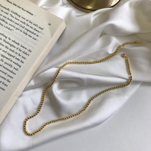 Authentic 925 Sterling silver Polished lucky bead ball Necklace Pendant Punk TLx2219