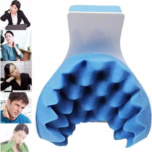 Neck Support Pillow Durable Shoulder Head Relaxer Massager Neck Pain Muscle Tension Relief Massage Multi functional Pillow Blue
