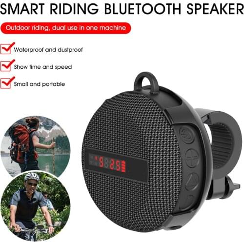 Portable Bikes Bluetooth Speaker Outdoor Bicycle Waterproof Column Stereo Loudspeaker With Digital Display Stereo Hands-Free