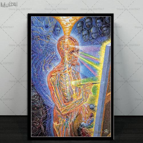 Psychedelic Trippy Human Visual Abstract Poster Canvas Painting Posters and Prints Wall Art Picture for Living Room Home Decor