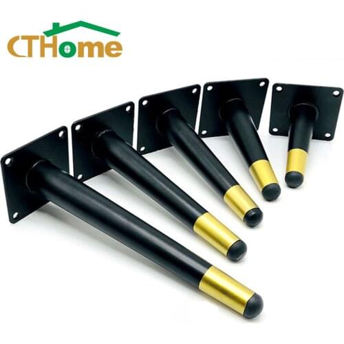 4pcs 10-55cm Straight Legs for Metal Furniture Black Gold Sofa Bed Iron Foot Coffee Table Chair Desk Cabinet Feet To The Dresser