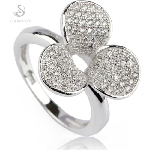 SHUNXUNZE Charms Wedding rings Jewelry for women dropshipping Flash sale White Cubic Zirconia Rhodium Plated R3157 size 6 7 8 9