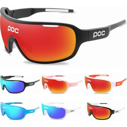 4 Lens TR90 POC Cycling Sunglasses Sports Polarized Glasses Men Women Outdoor Sun Glasses Mountain Bike Eyewear Bicycle Goggles