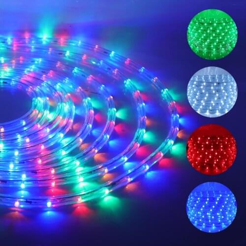 220V 110V LED Rope Tube LED Strip String Fairy Lights Waterproof Rainbow Neon Strip For Outdoor Garden Decoration 1m-100m