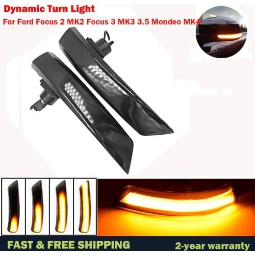 LED Dynamic Turn Signal Light Side Mirror Indicator Sequential Blinker Lamp For Ford Focus 2 MK2 Focus 3 MK3 3.5 For Mondeo MK4